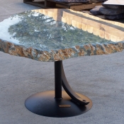 Green Marble Swoosh Table, Coffee Table
