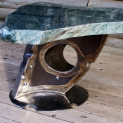 Custom Marble Table Sculpted Hole Base