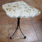 small end table, stone table, wine buddy